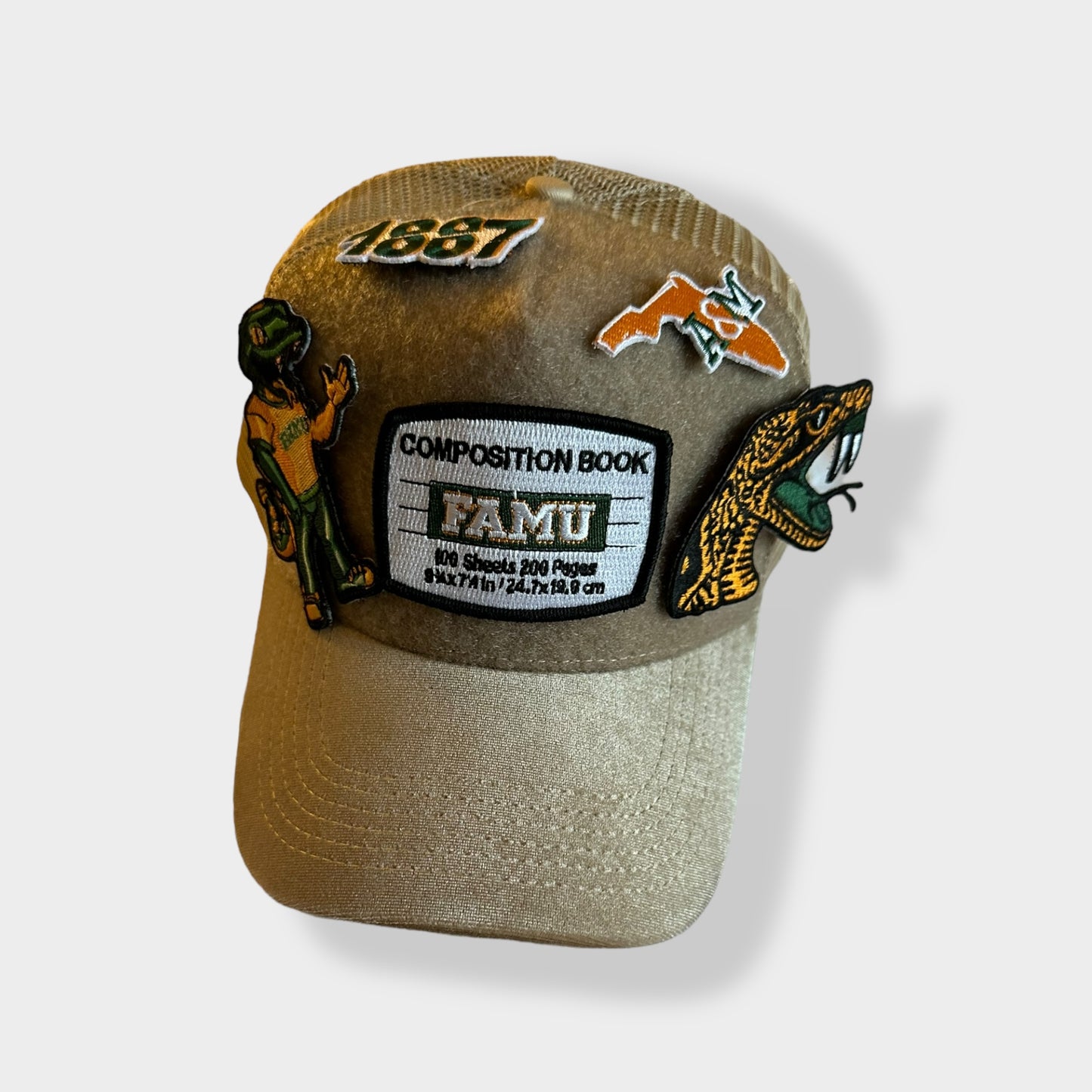 Simple FAMU Trucker Hat with Removable Patches