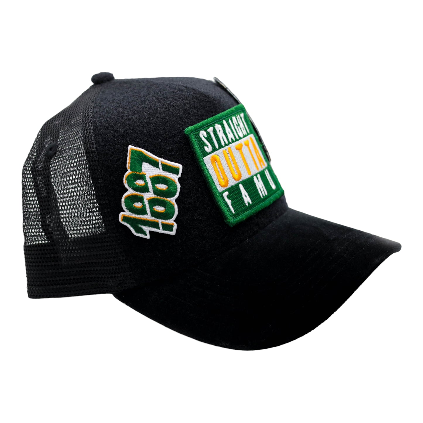 Simple FAMU Trucker Hat with Removable Patches