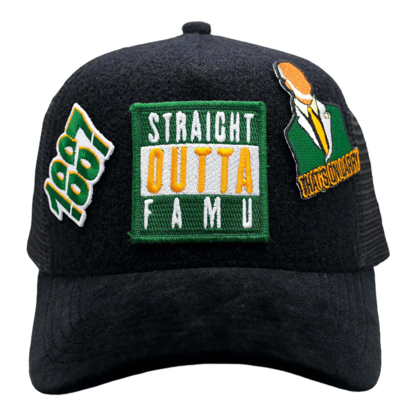 Simple FAMU Trucker Hat with Removable Patches