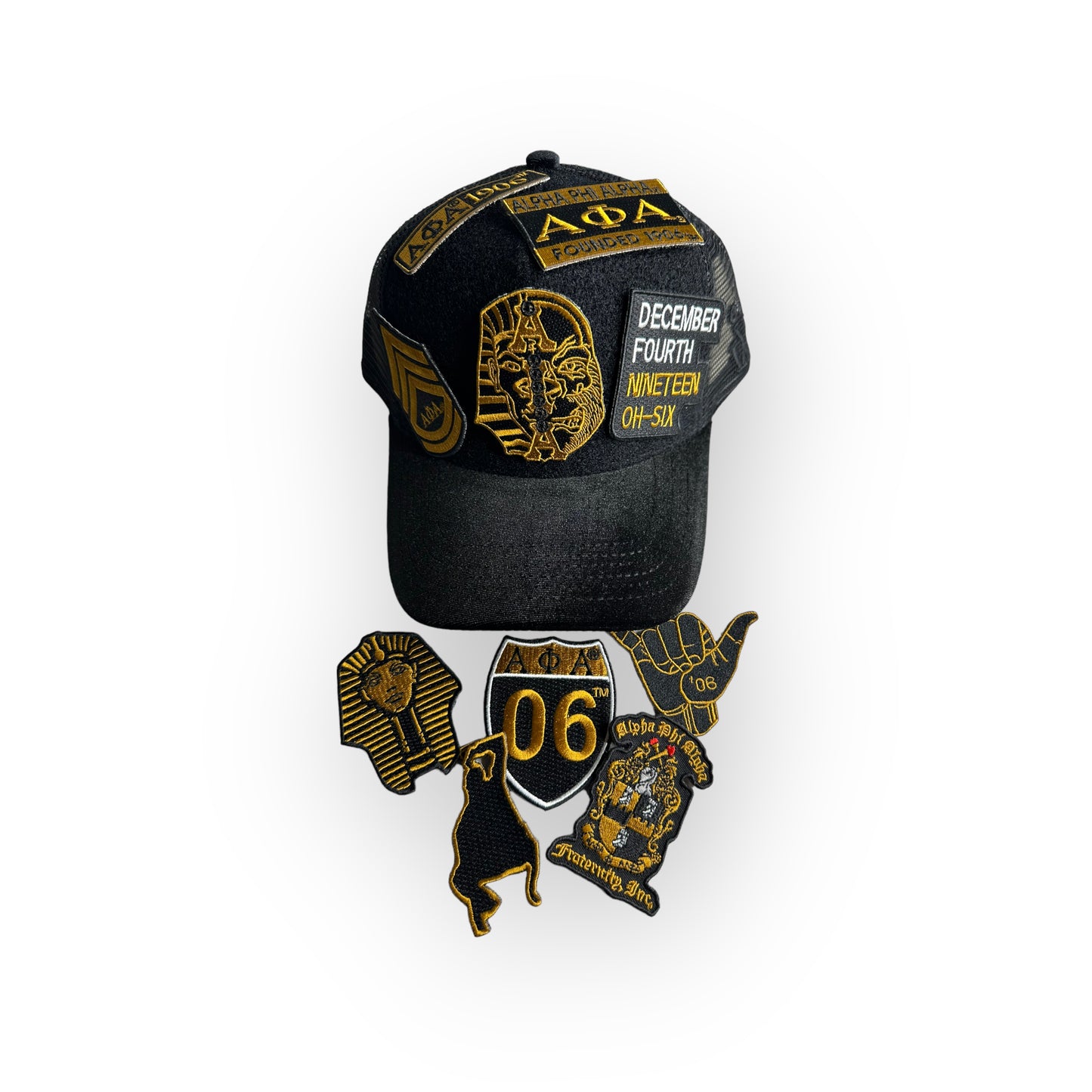 Simple Alpha Trucker Hat with Removable Patches