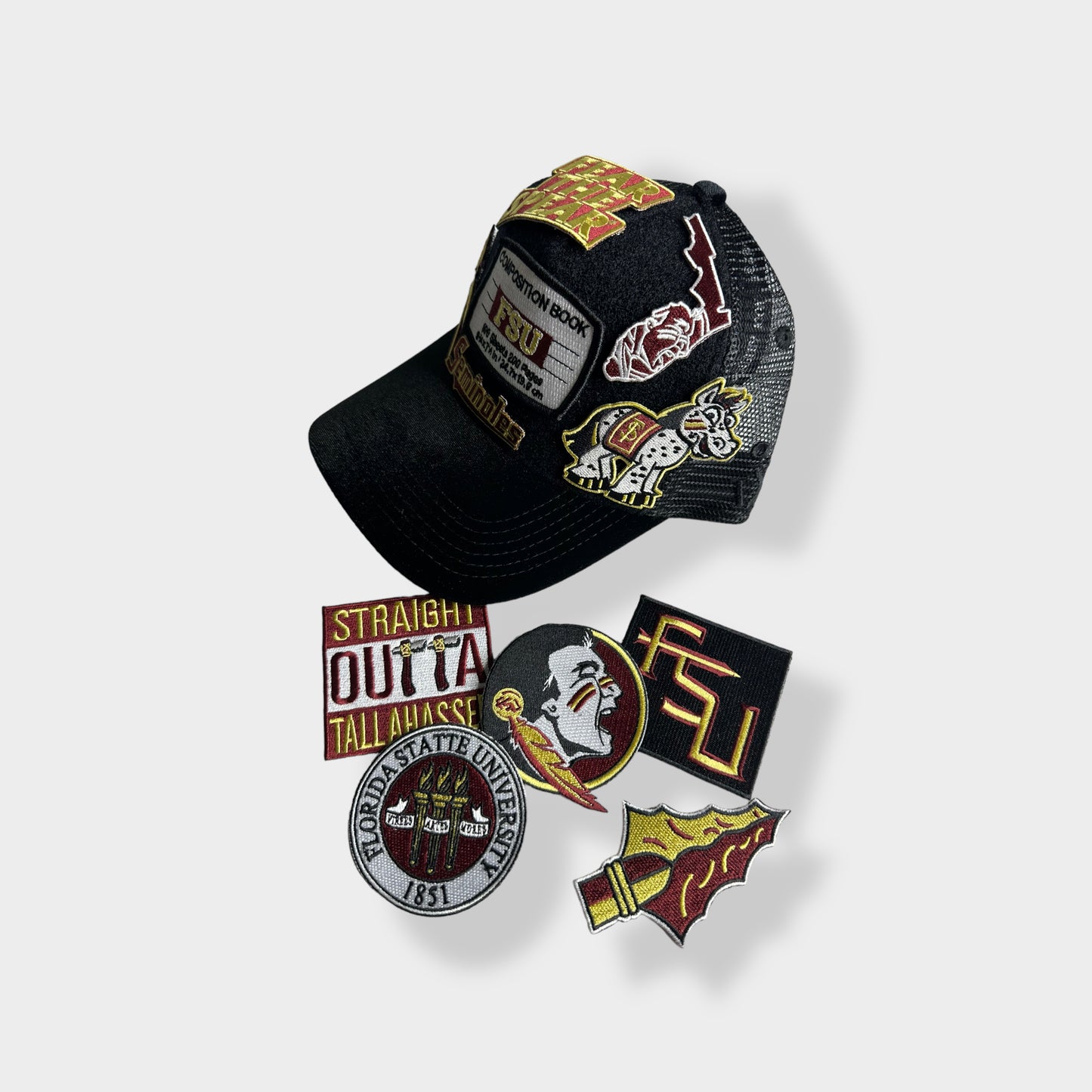 Simple FSU Trucker Hat with Removable Patches